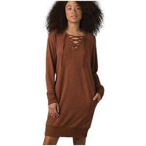 NWT Prana Cozy Up Terry Dress in Roux Heather - Size Medium